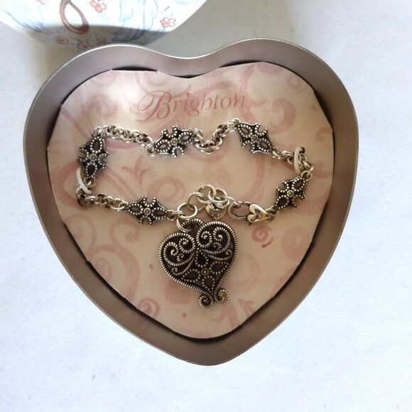 NEW RETIRED BRIGHTON FRENCH KISS FILIGREE BRACELET SILVER J33350 - Picture 3 of 8